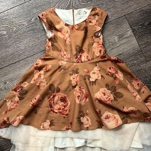 Mia joy Joyfolie dress in mustard yellow floral size 4
